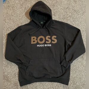 Hugo Boss Black Hoodie with Brown Logo